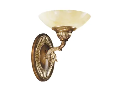 RAFFAELLO 1999/A1 - Rust gold leaf wall light with onyx glass _ Possoni Illuminazione